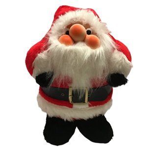 Vintage 1982 RENNOC Plush Santa Claus Chubby Rubber Face Stuffed 16” Christmas